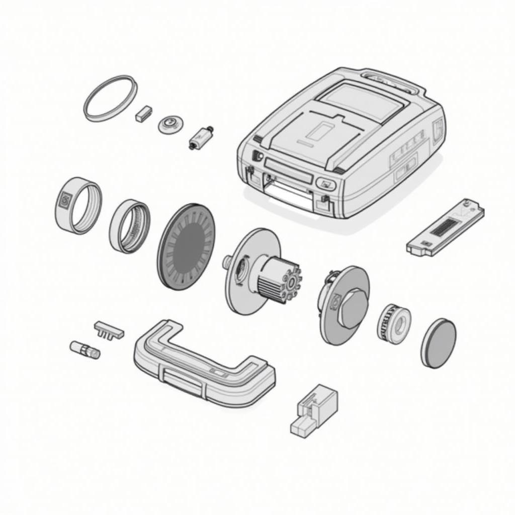 2002 VW GTI Key Fob Internal Components Exploded View