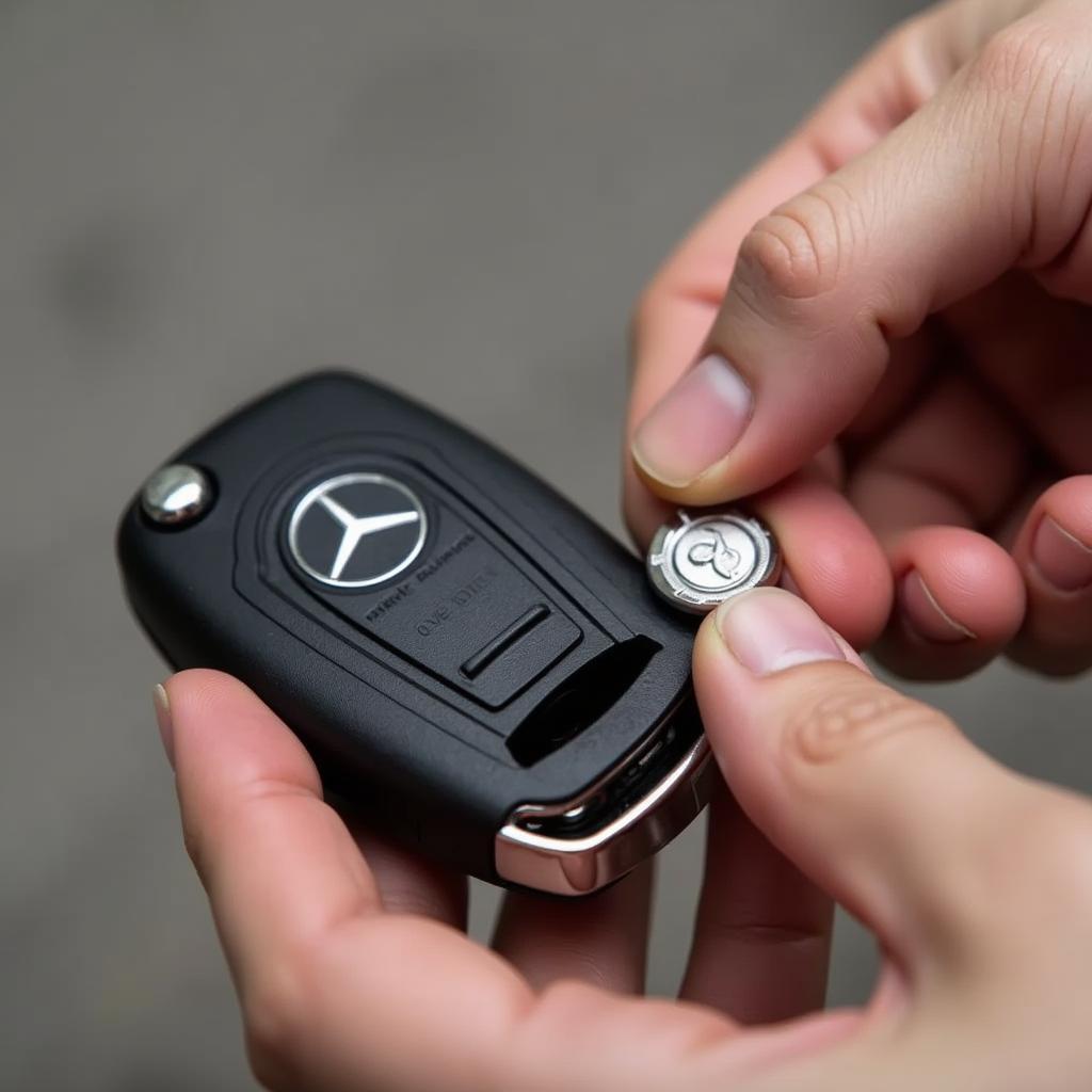 Installing the New CR2025 Battery in a 2004 Mercedes Key Fob