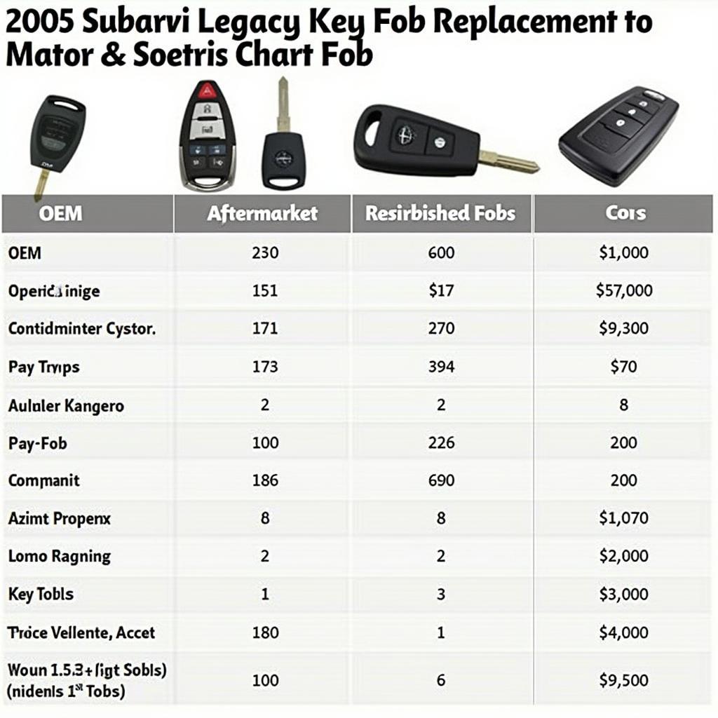 2005 Subaru Legacy Key Fob Replacement Options