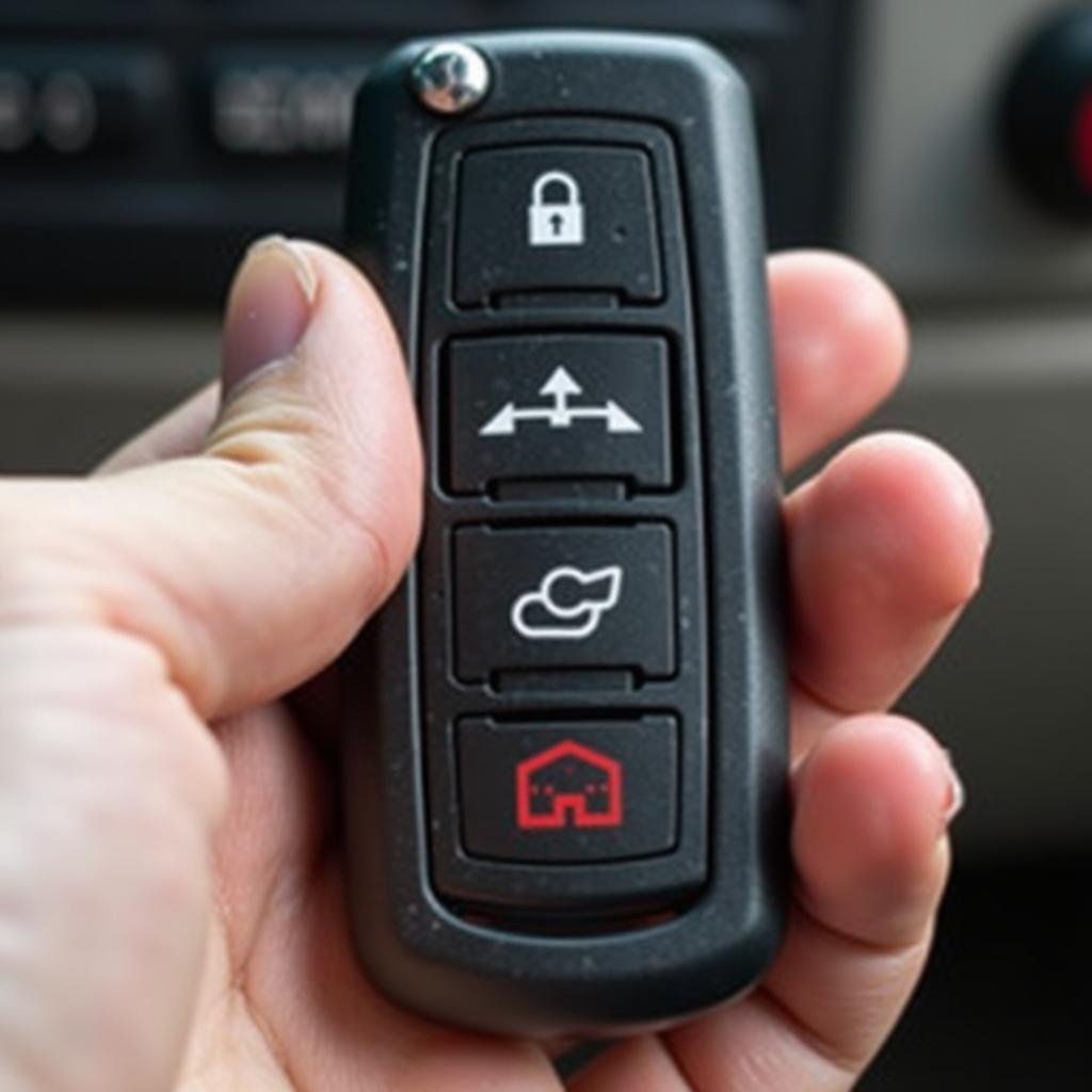 2006 GMC Canyon key fob in hand