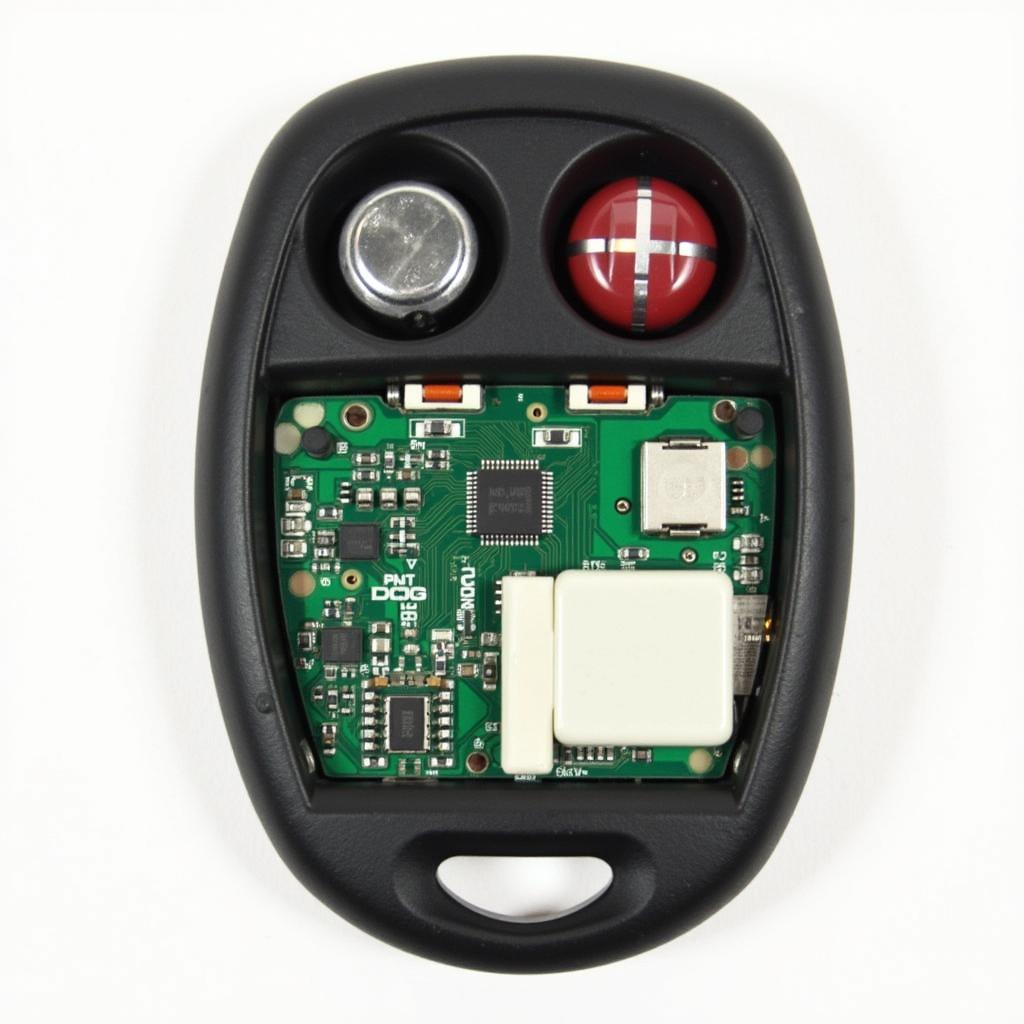 2007 Hyundai Santa Fe Key Fob Components: Internal View of Microchip, Battery, and Circuitry