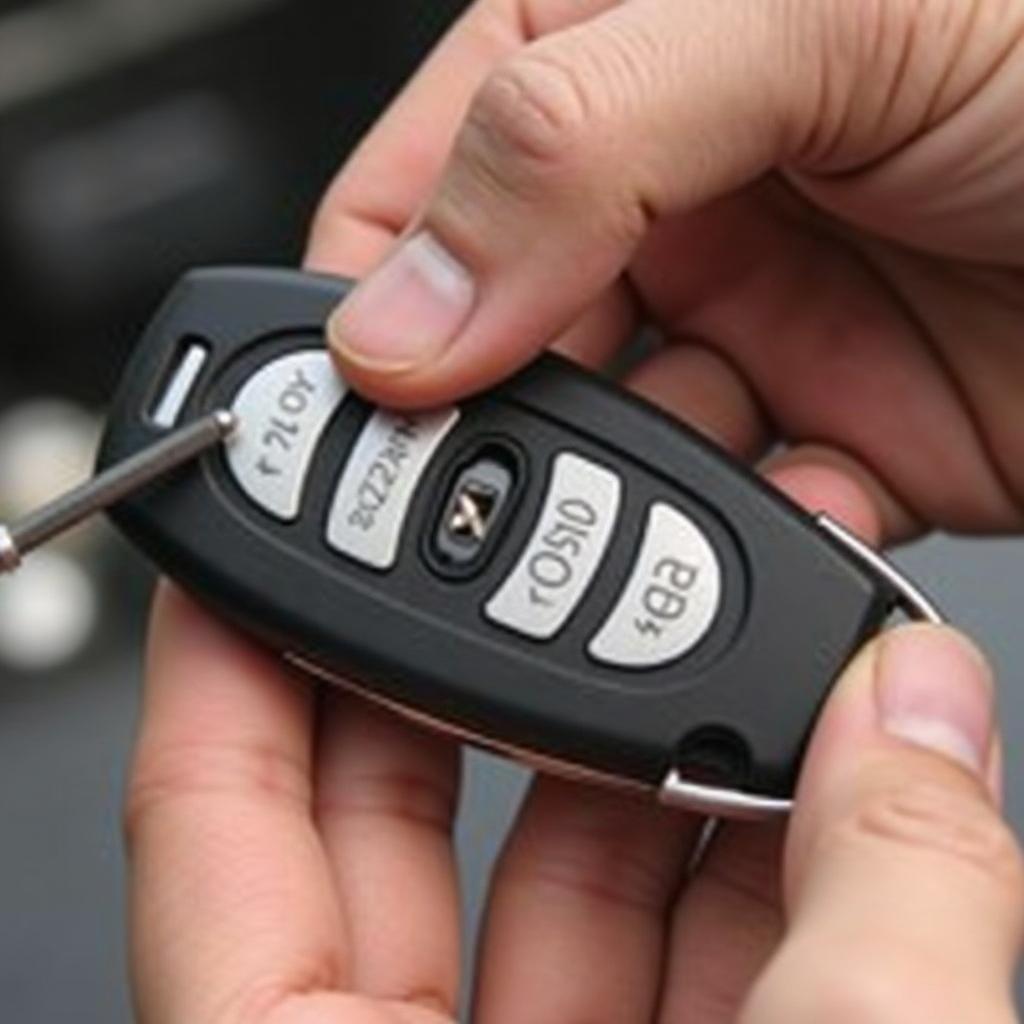 Replacing the battery in a 2007 Mercedes E350 key fob