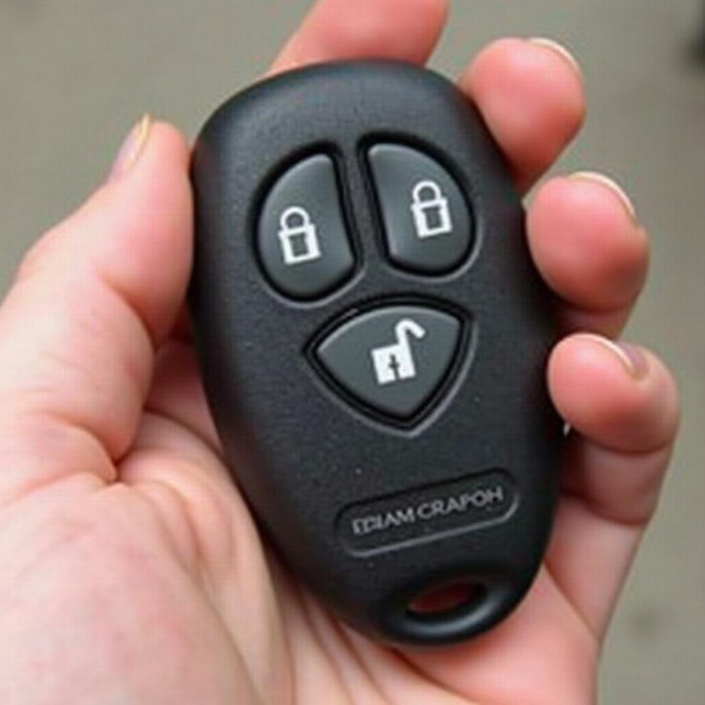 2008 GMC Envoy key fob with lock, unlock, and panic buttons