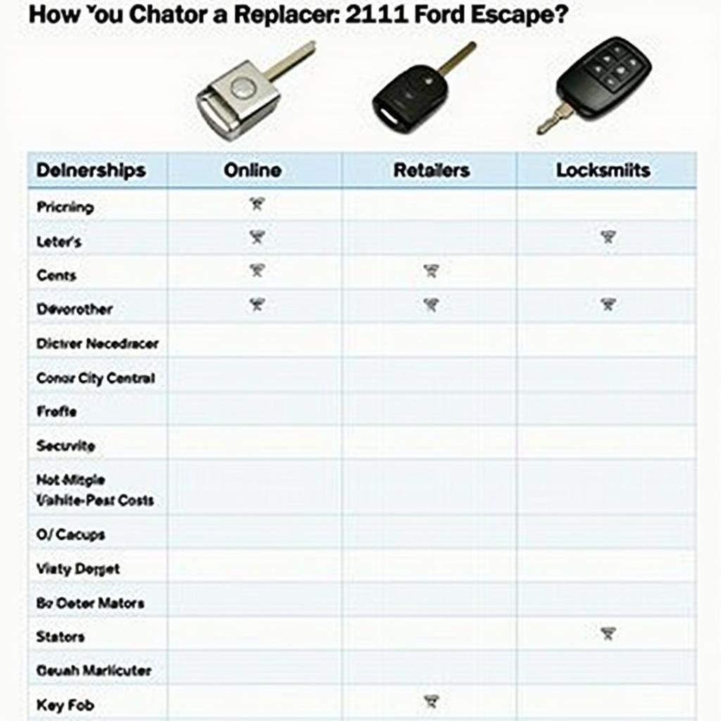 Replacement Key Fob Options for a 2011 Ford Escape