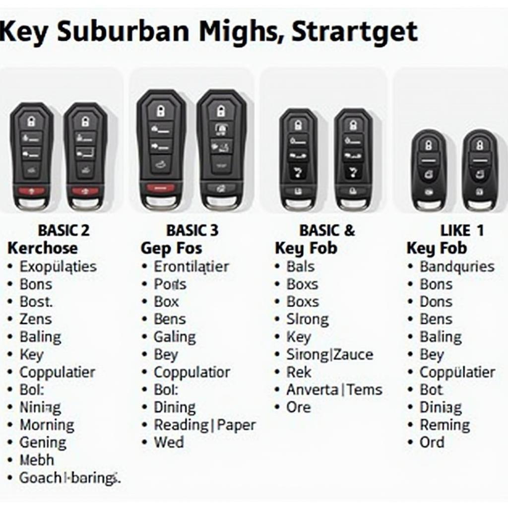 Different Types of 2012 Chevy Suburban Key Fobs