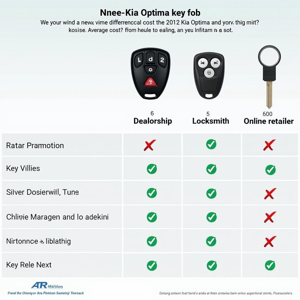 2012 Kia Optima Key Fob Cost Comparison: Dealership vs. Locksmith vs. Online Retailer