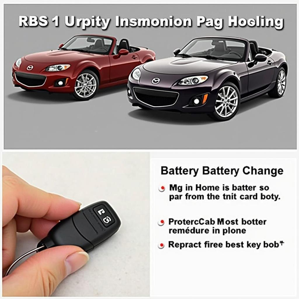 A 2012 Mazda Miata key fob with a new battery installed and successfully closed.