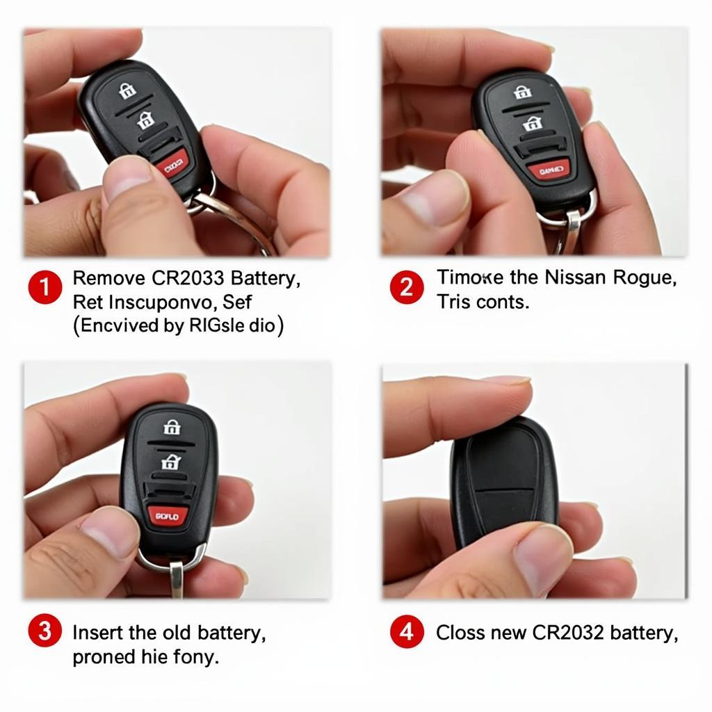 Step-by-step 2012 Nissan Rogue Key Fob Battery Replacement Guide.