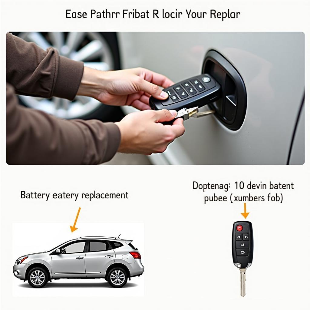 A fully functional 2012 Nissan Rogue key fob.