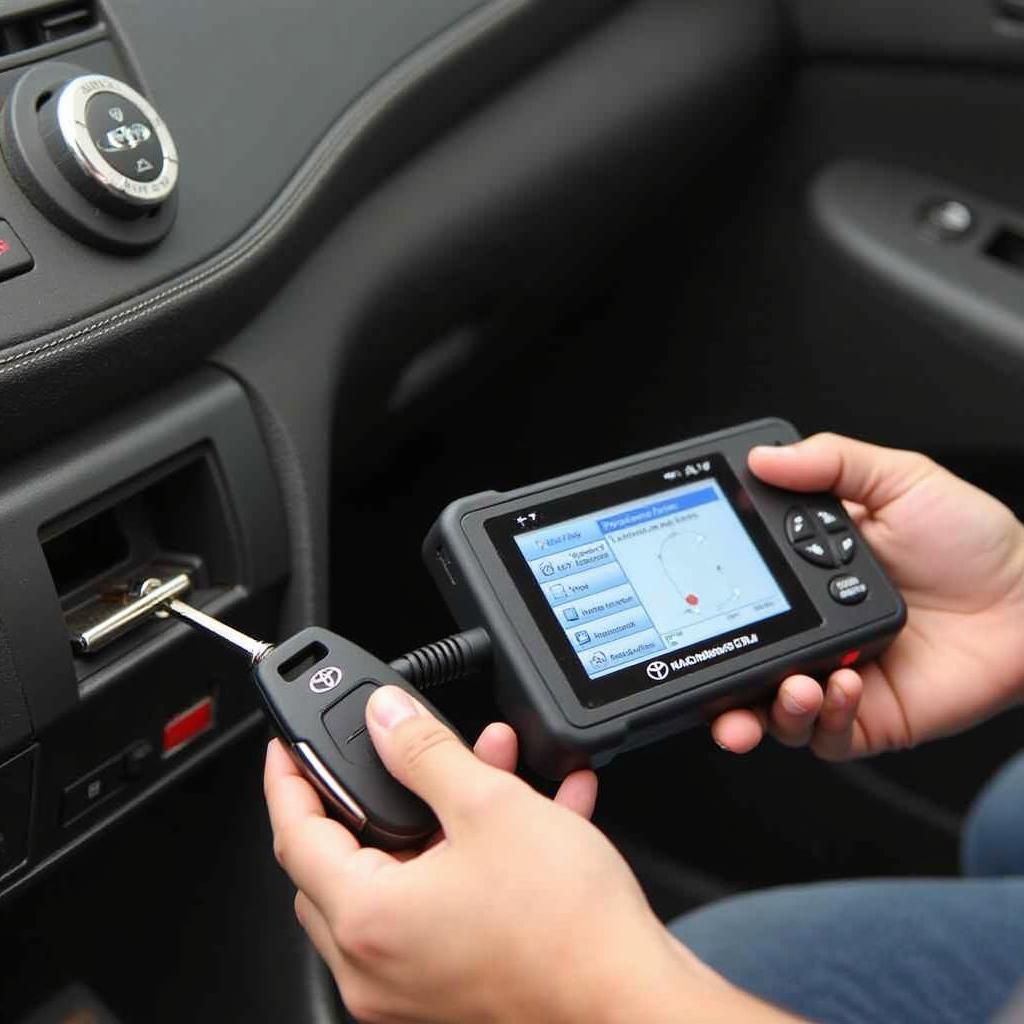 Reprogramming a 2013 Toyota RAV4 key fob using a diagnostic tool