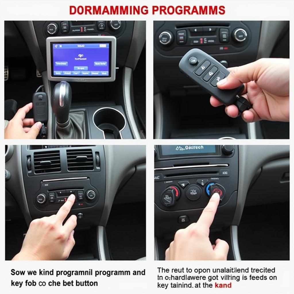 A person programming a 2014 Chrysler Town and Country key fob