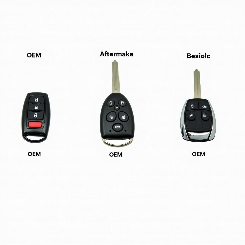 Different types of 2014 Chrysler Town and Country key fobs