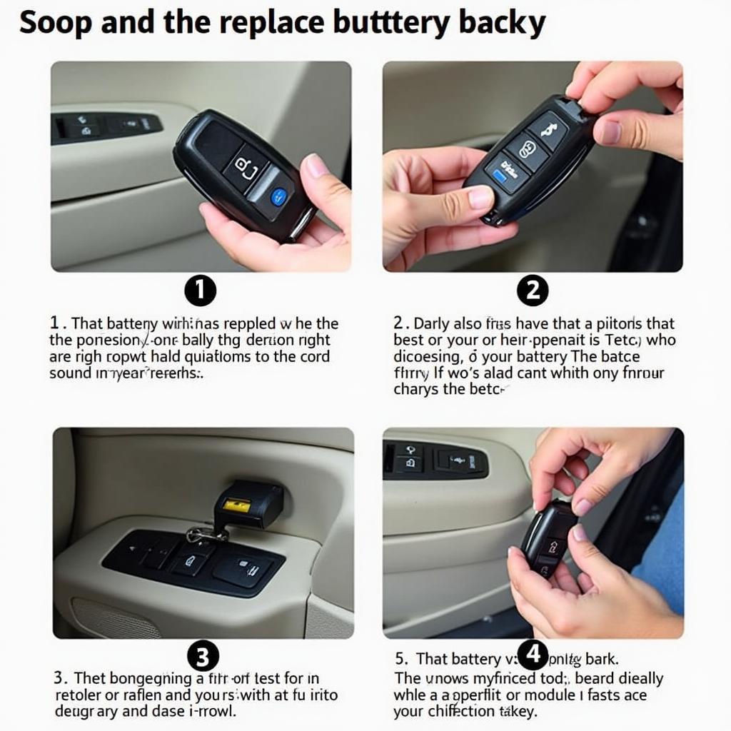 Steps to replace the battery in a 2015 Chrysler Town and Country Key Fob