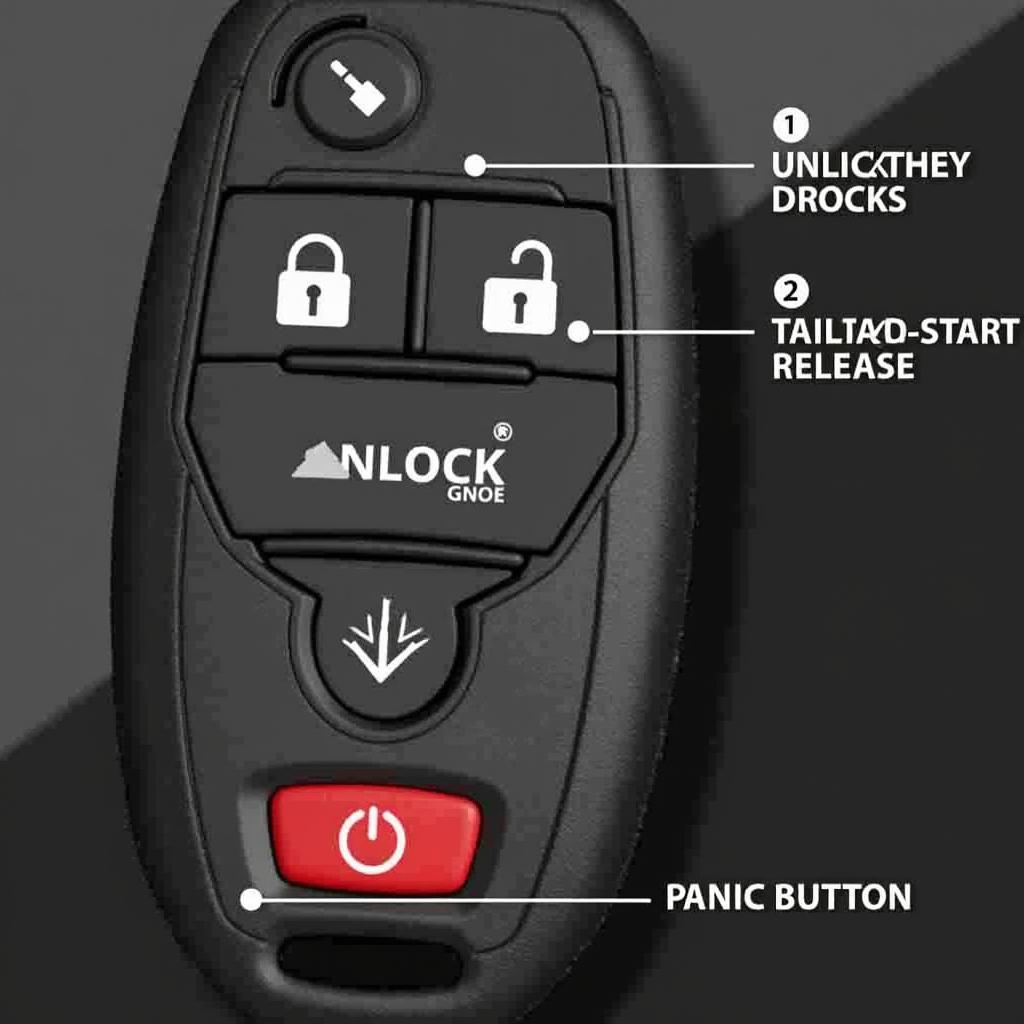 2016 GMC Sierra key fob buttons and functions