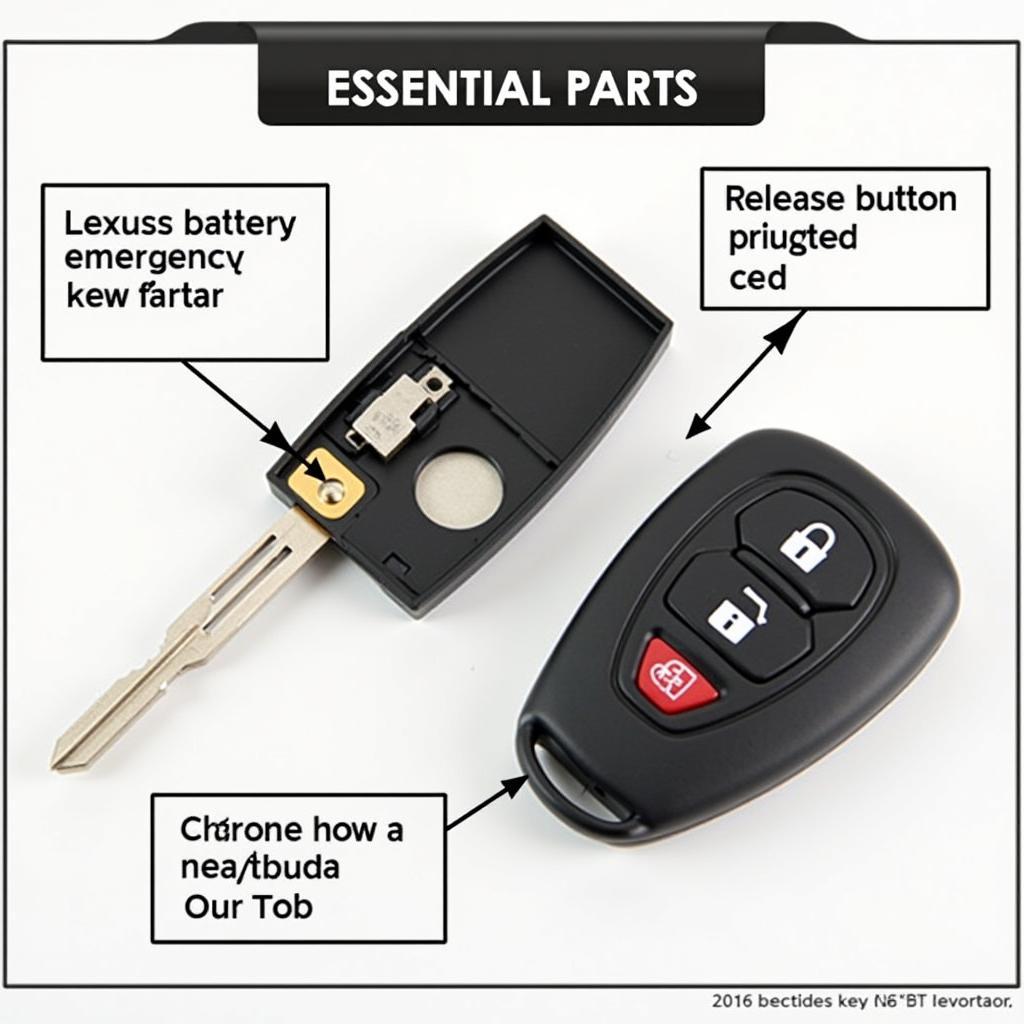 2016 Lexus IS 200t Key Fob Components: Identifying the Battery Compartment, Release Button, and Key Blade