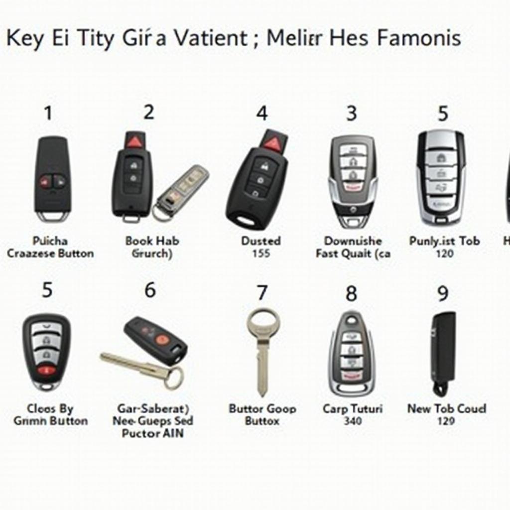 Different types of key fobs for the 2017 Chevy Equinox