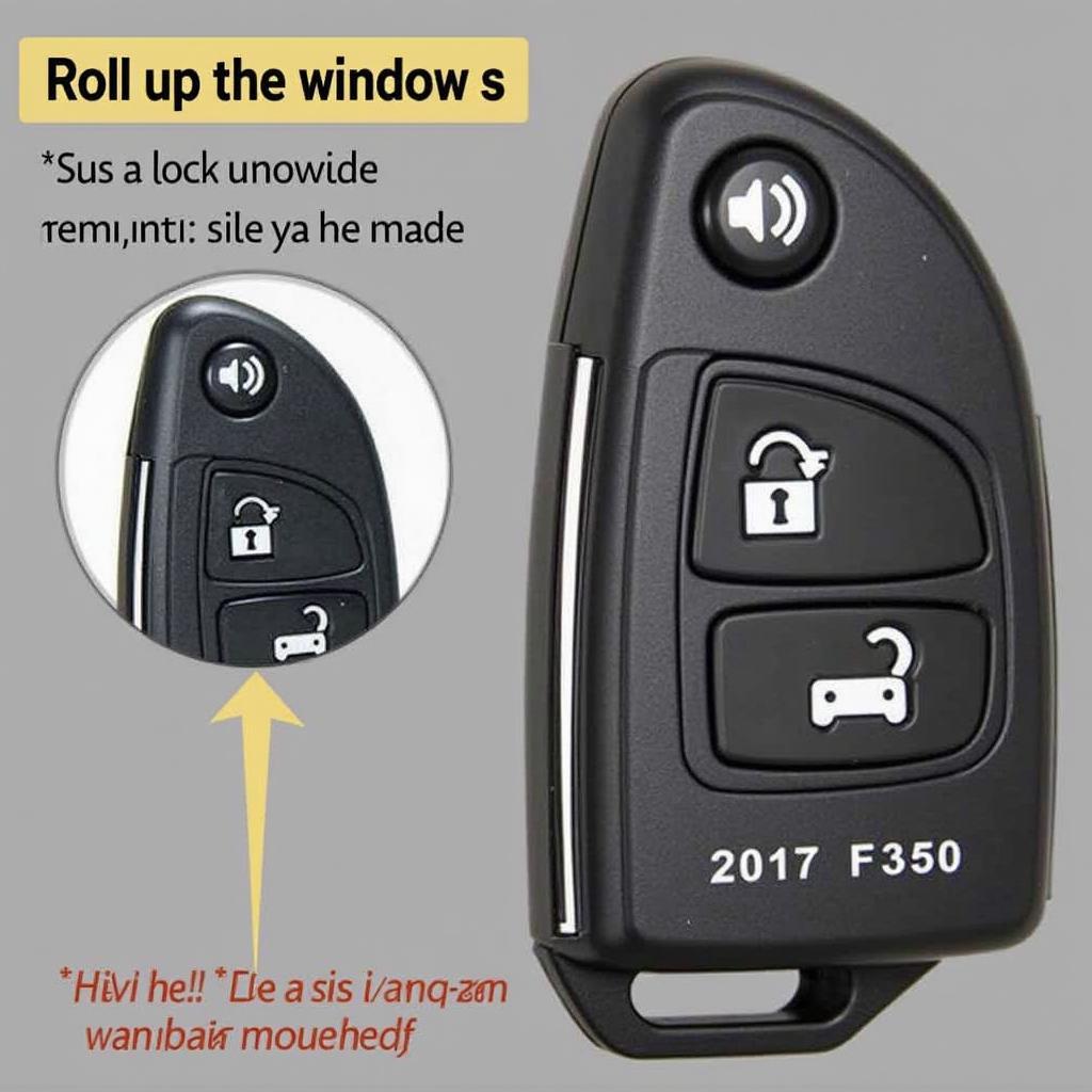 2017 Ford F250 Key Fob Lock Button for Rolling Up Windows