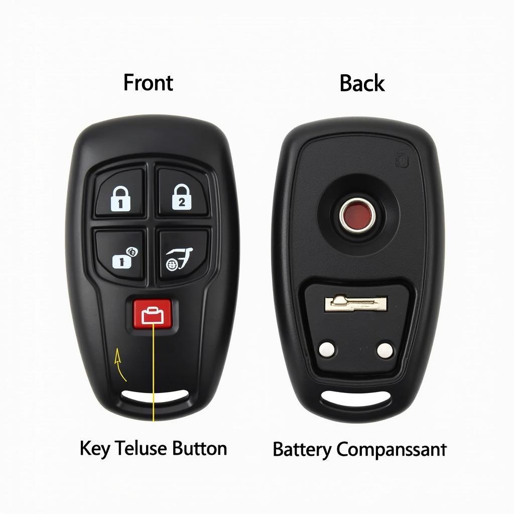 2020 Dodge Ram 1500 Key Fob Front and Back View