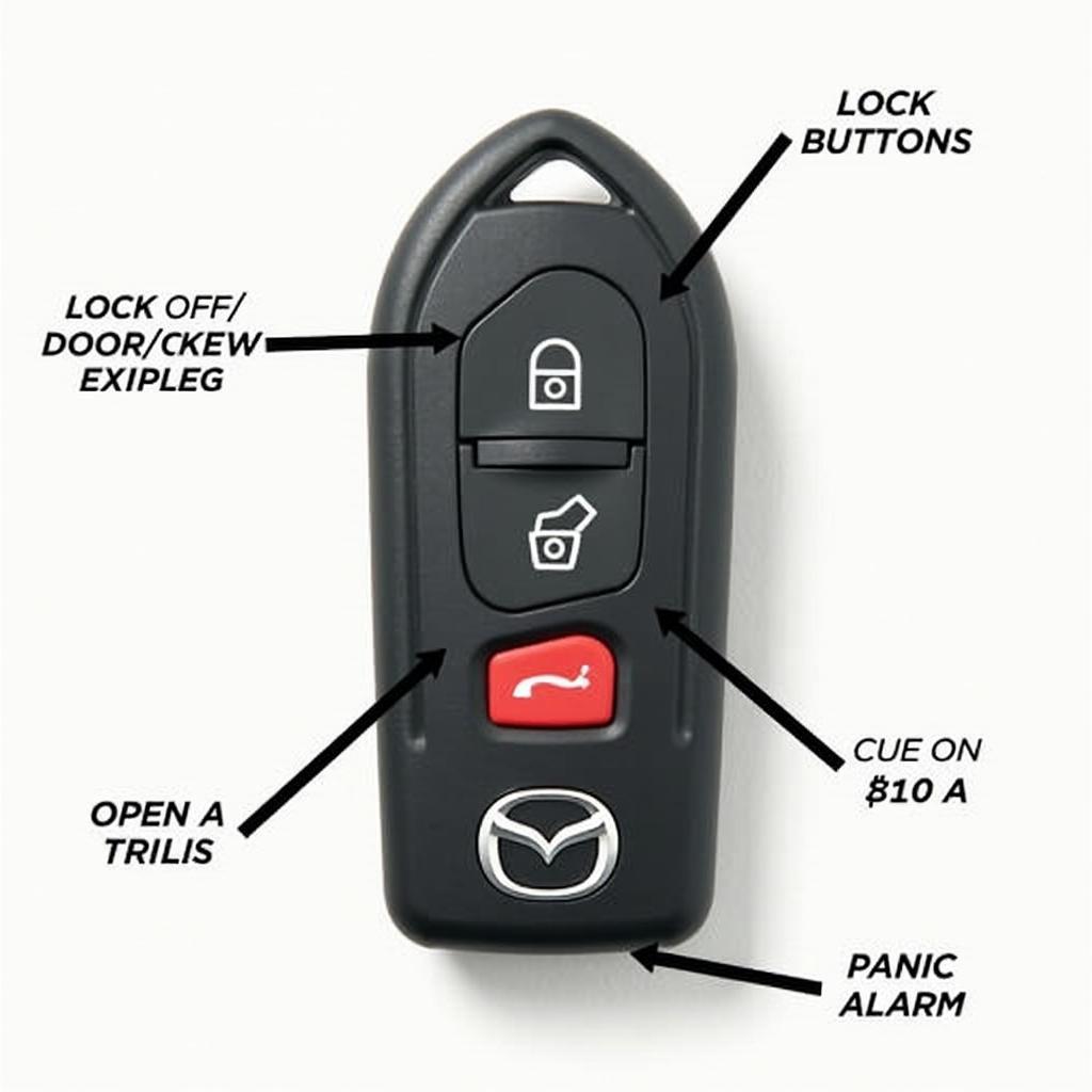 A close-up image of a 2023 Mazda CX-5 key fob