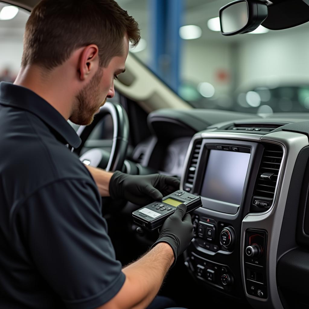 Automotive locksmith programming a RAM key fob