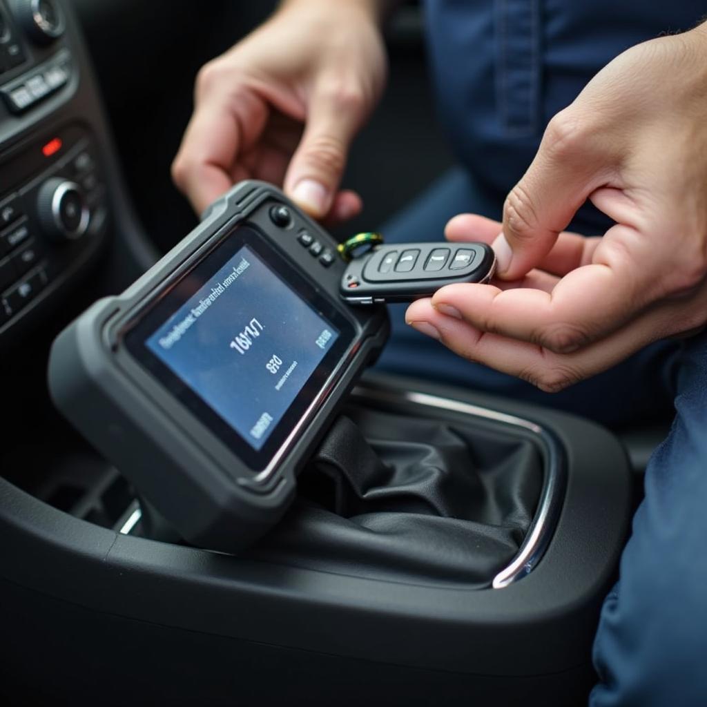 Automotive Locksmith Programming a Key Fob