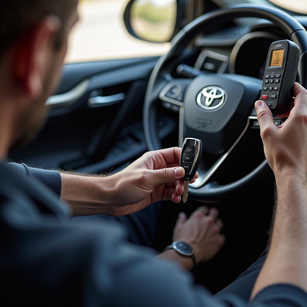 Automotive Locksmith Programming a Toyota Highlander Key Fob