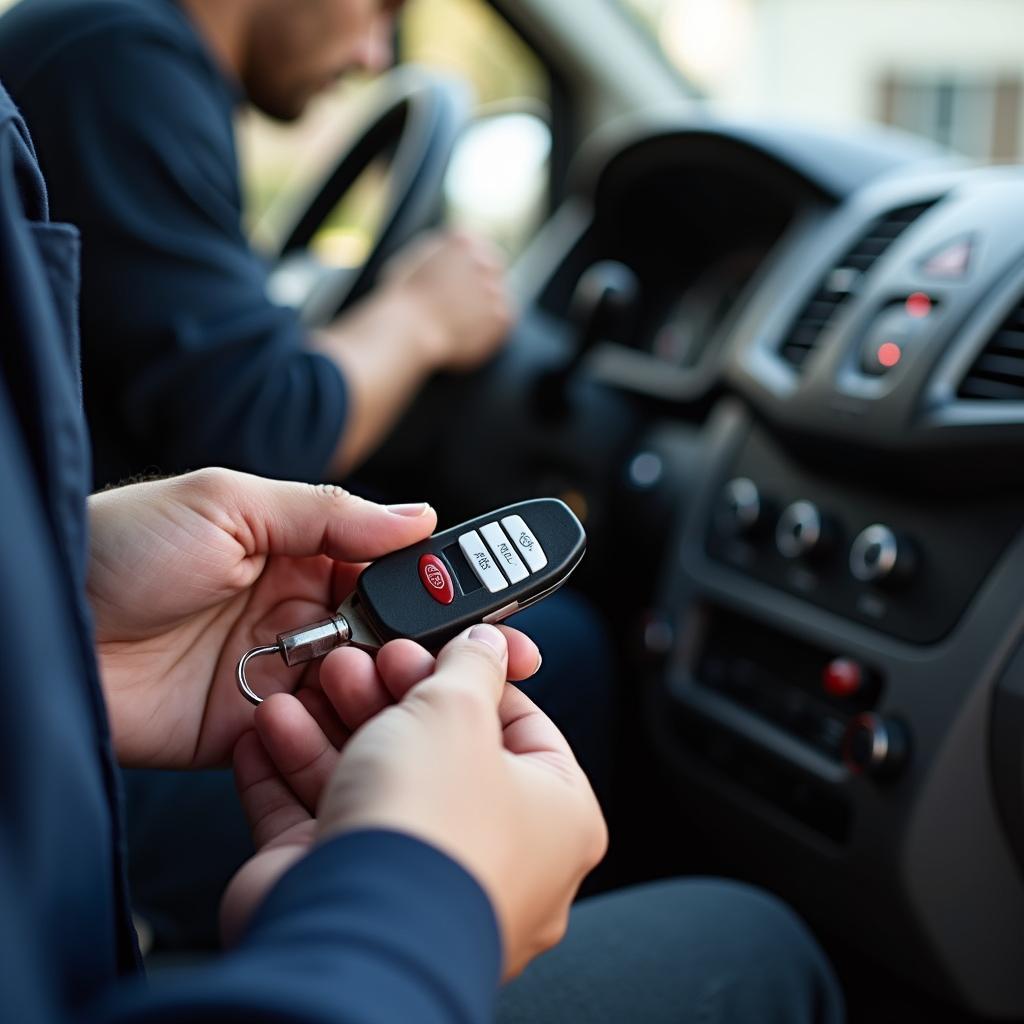 Automotive Locksmith Replacing a Key Fob