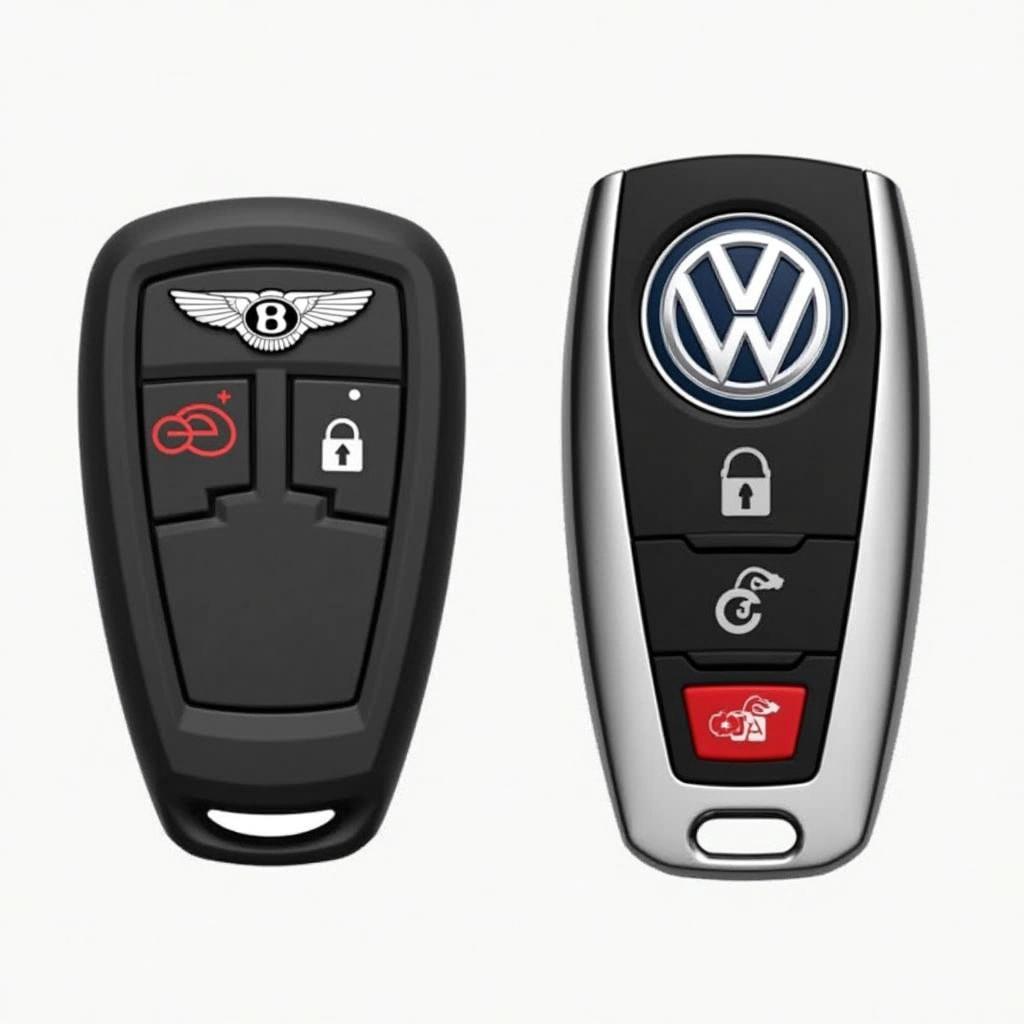 Bentley and VW Key Fob Comparison