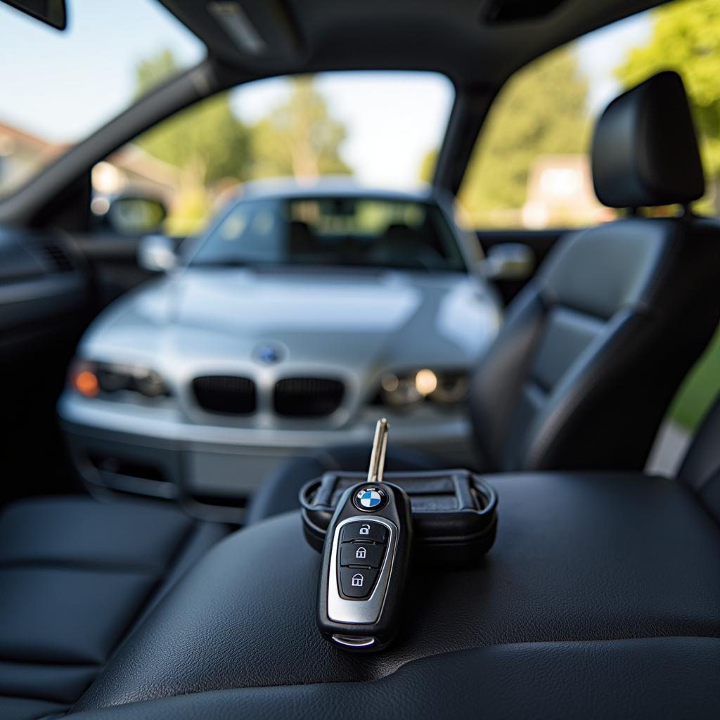 A BMW E46 with Its Key Fob