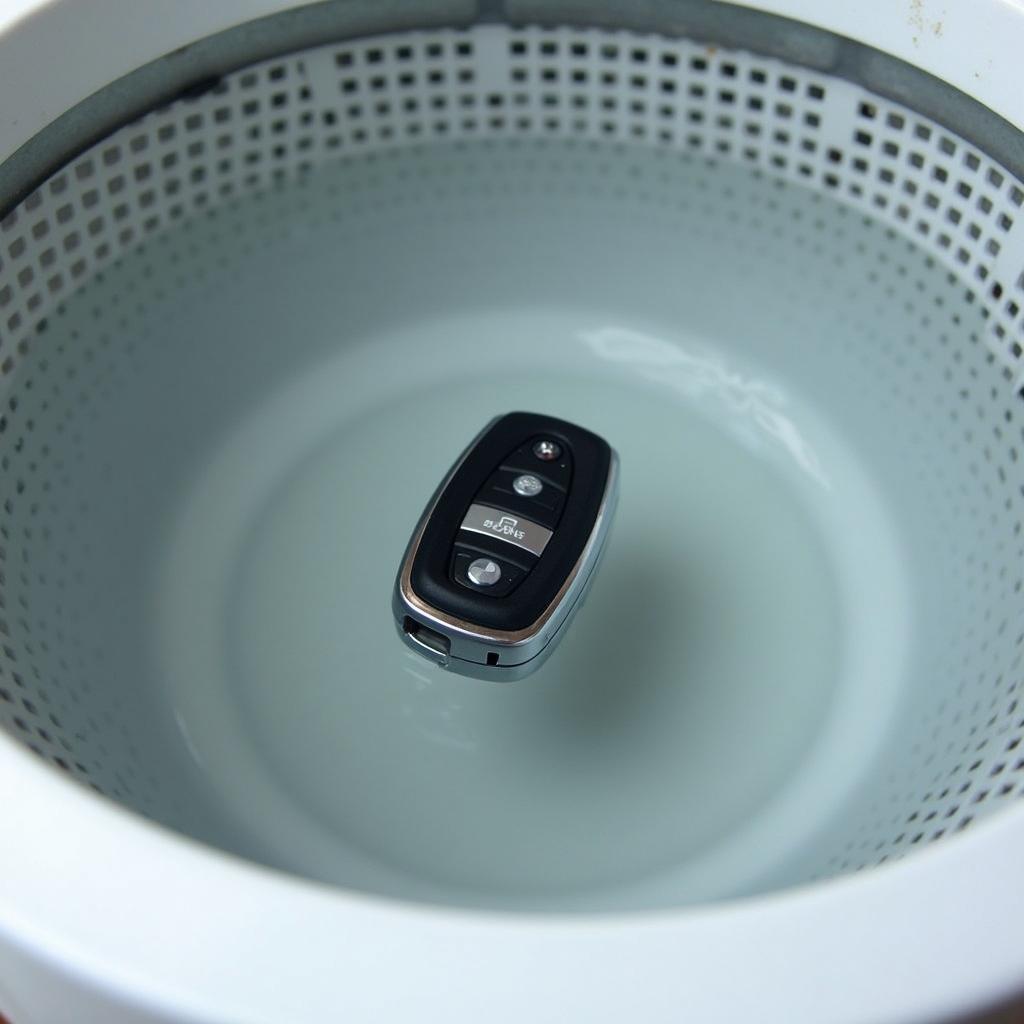 BMW key fob submerged in water