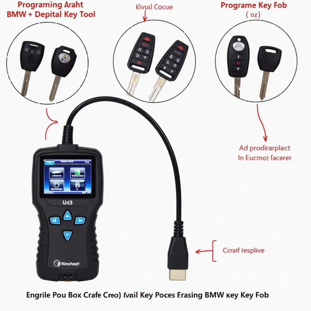 A specialized tool used for programming BMW key fobs