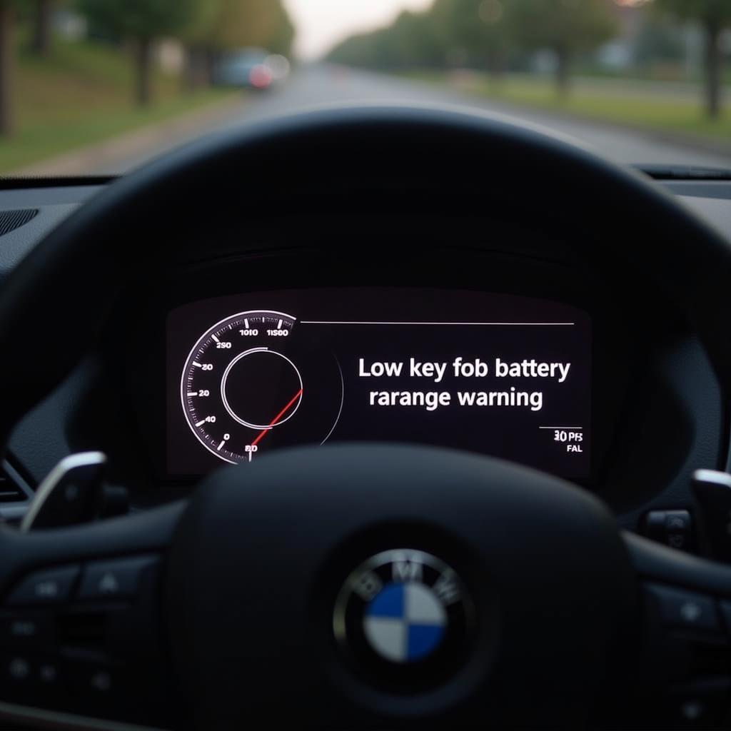 BMW X1 Key Fob Low Battery Warning on Dashboard