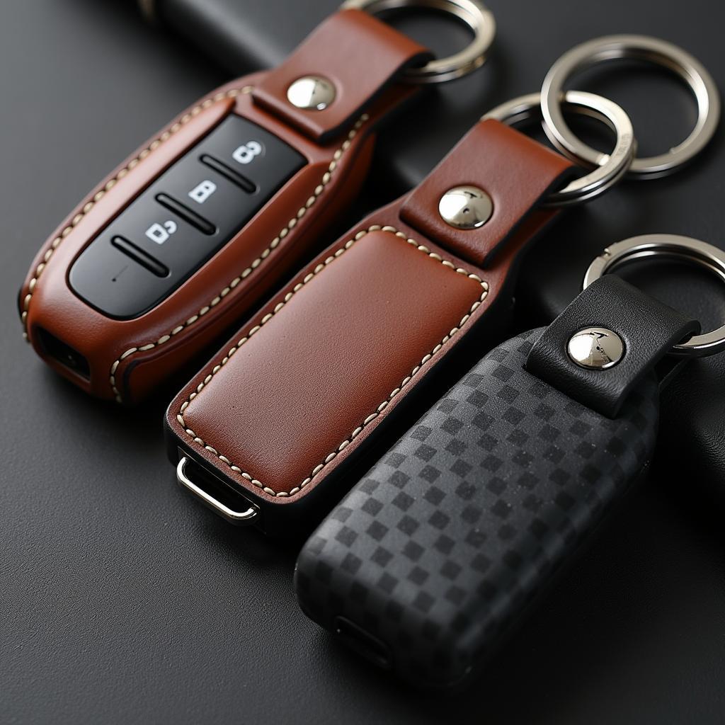 Close-up of BMW X5 M Key Fob Covers Made from Different Materials