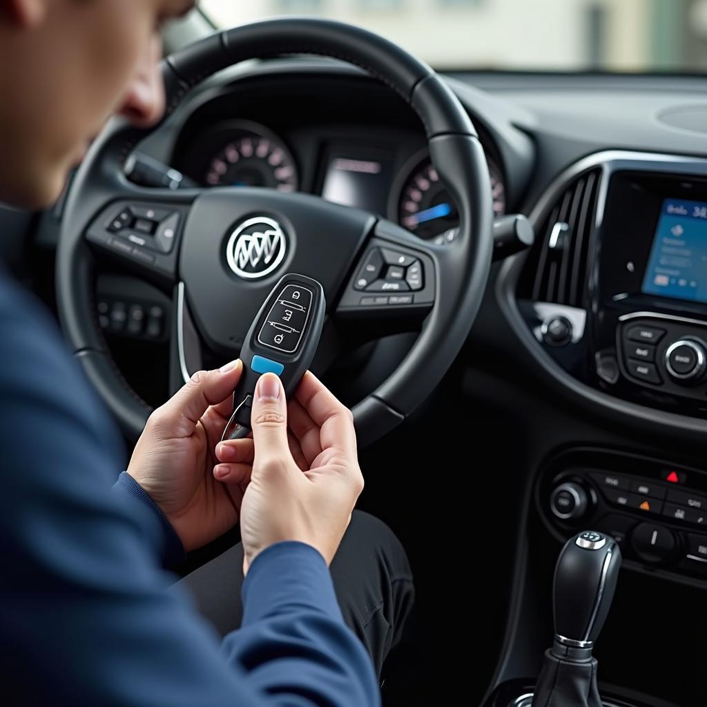 Buick Encore GX Key Fob Reprogramming Process - Connecting a diagnostic tool to the vehicle's OBD-II port.