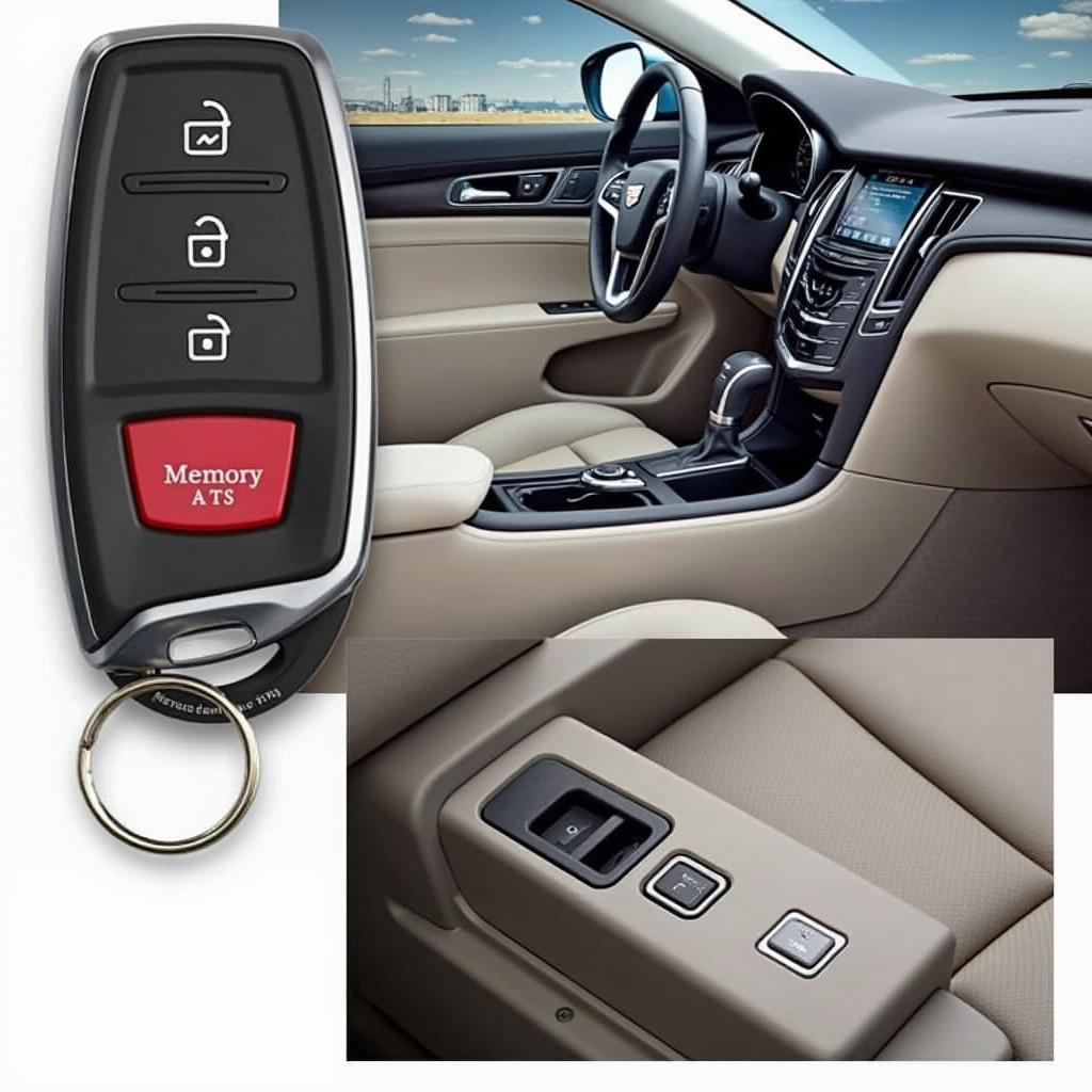 Cadillac ATS key fob and memory seat button