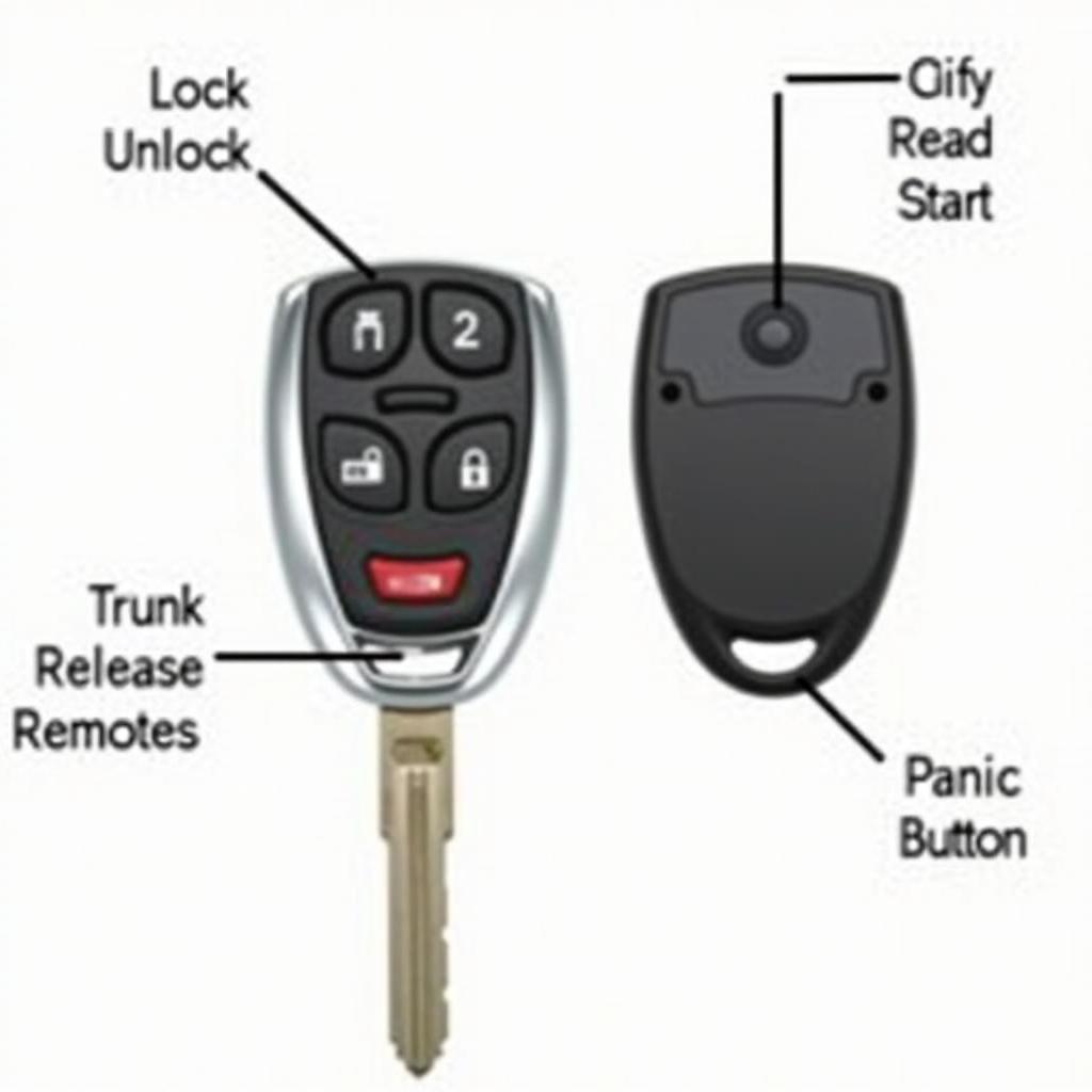 Cadillac CTS Key Fob Functions Diagram