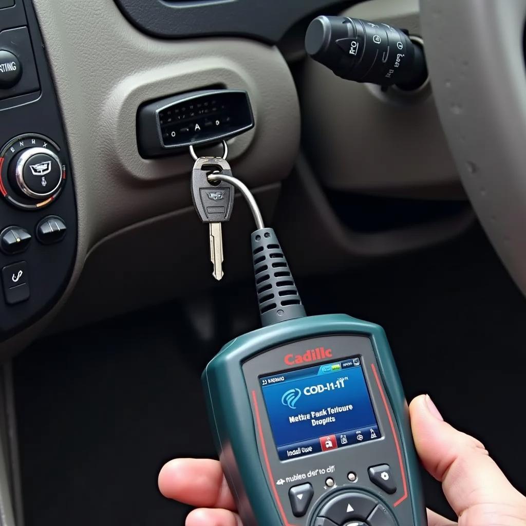 Programming a Cadillac key fob using a diagnostic tool