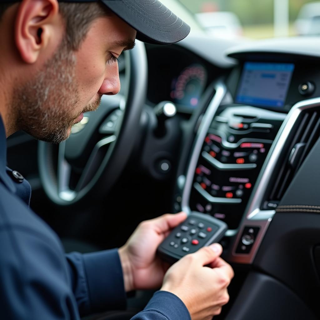 Automotive Locksmith Retrieving Key Fob Code