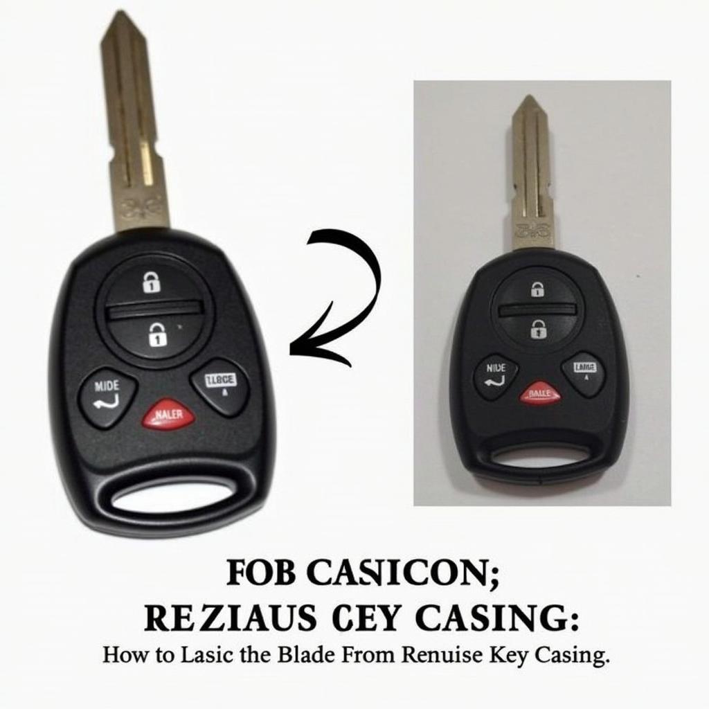 Accessing the hidden key blade in a Cadillac SRX key fob