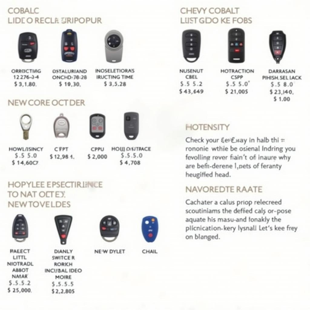 Chevy Cobalt Key Fob Replacement Options