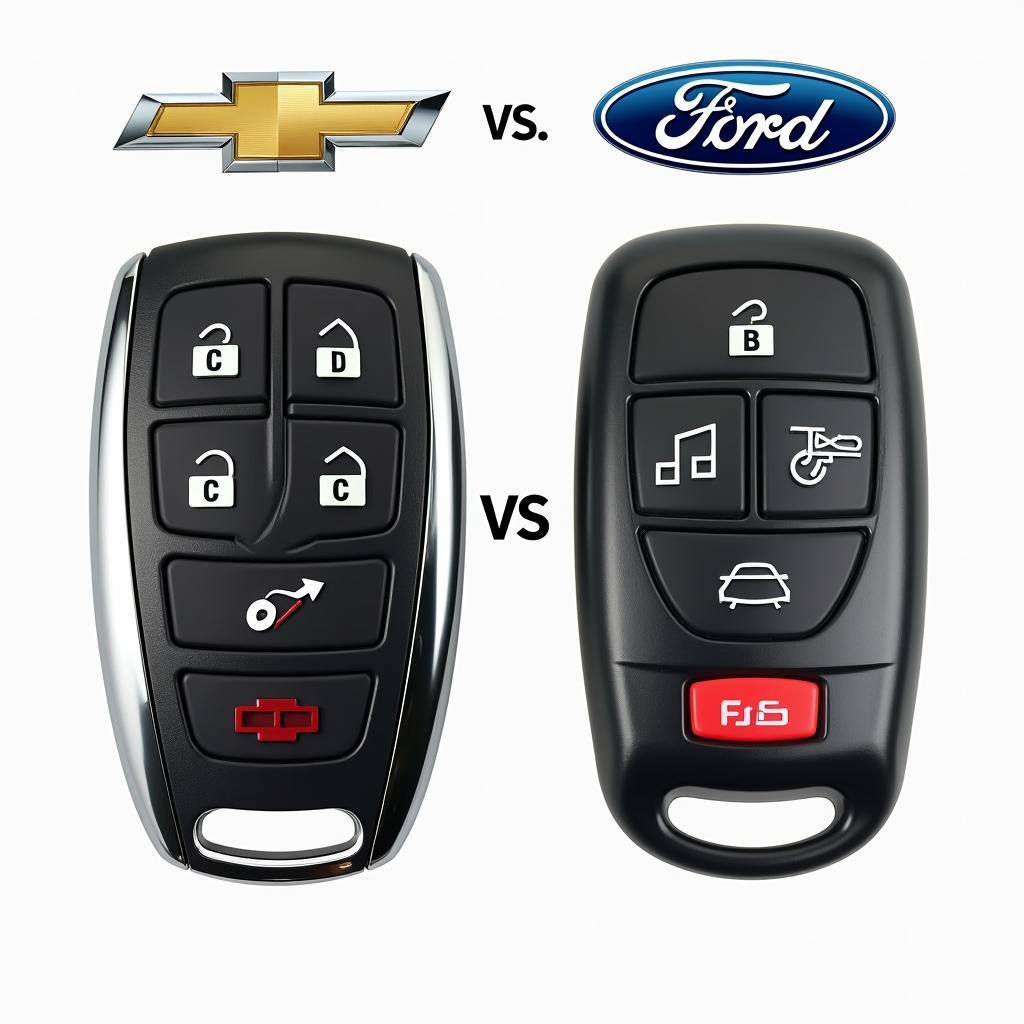 Chevy and Ford key fobs