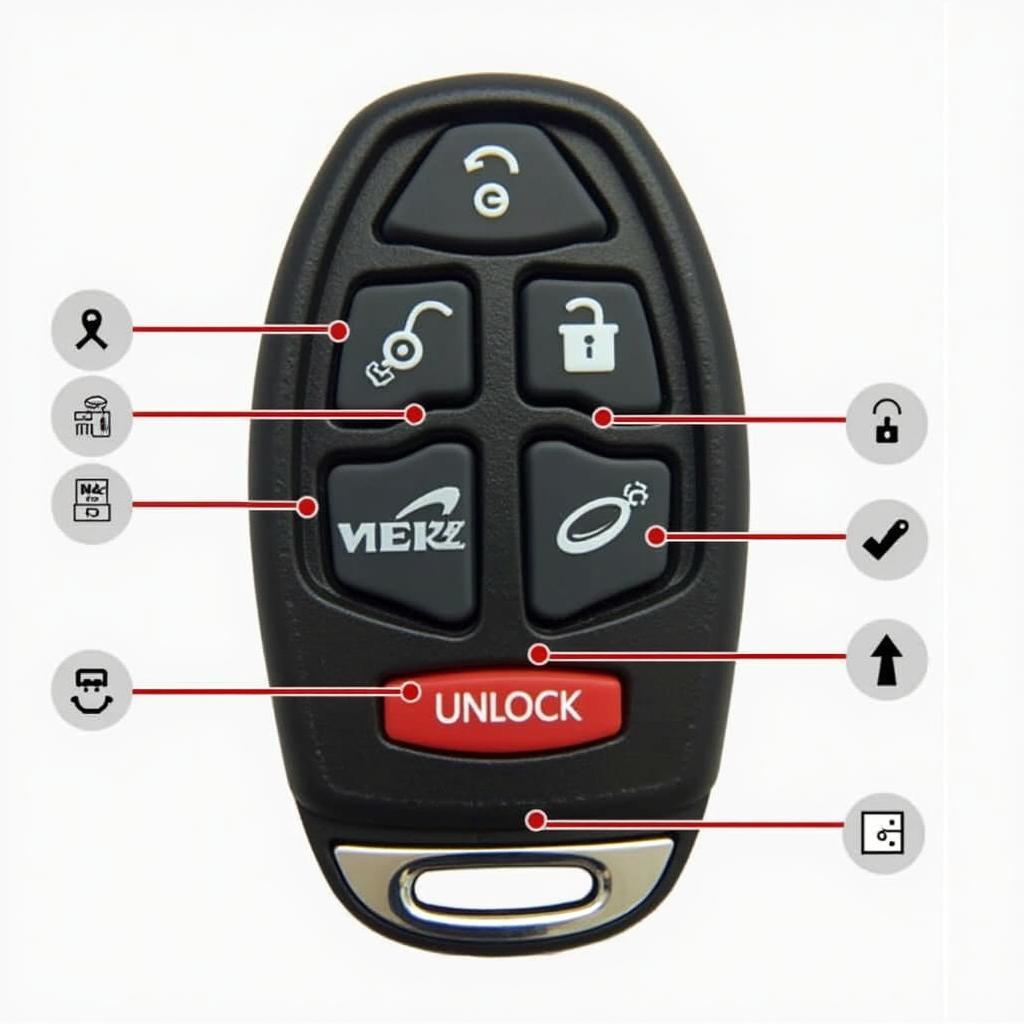 Chevy Key Fob with Button Labels