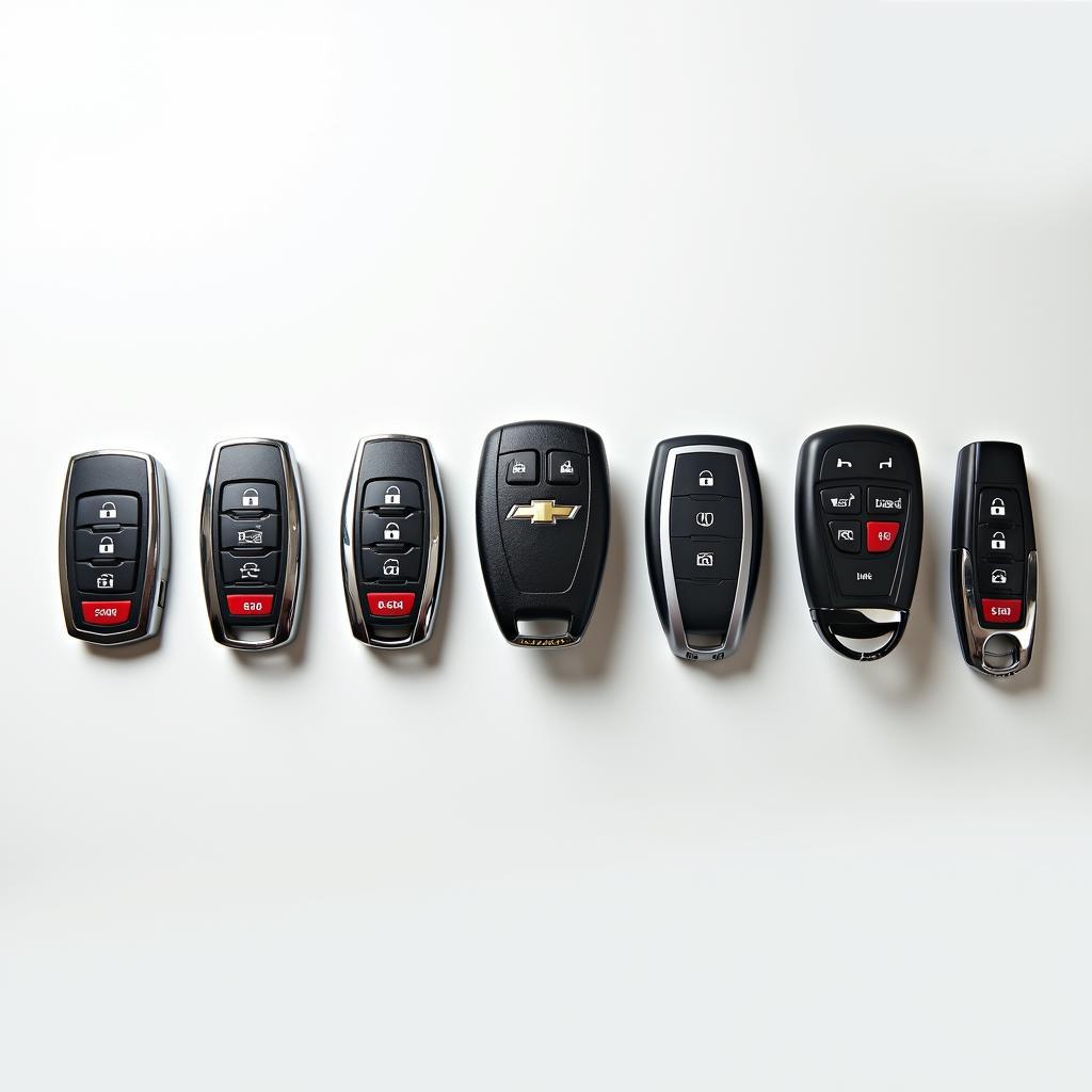 Different types of Chevy key fobs