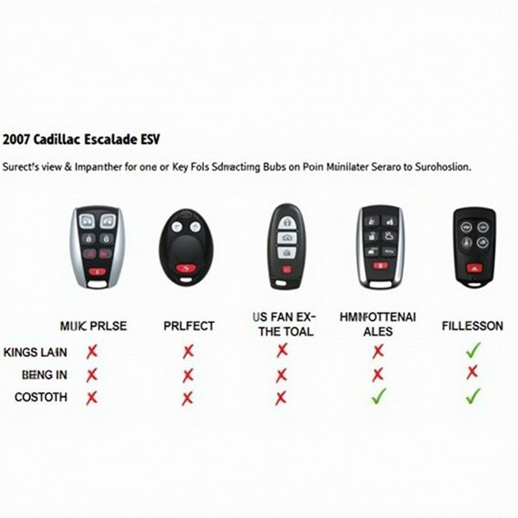 Choosing the Correct Key Fob for a 2007 Cadillac Escalade ESV