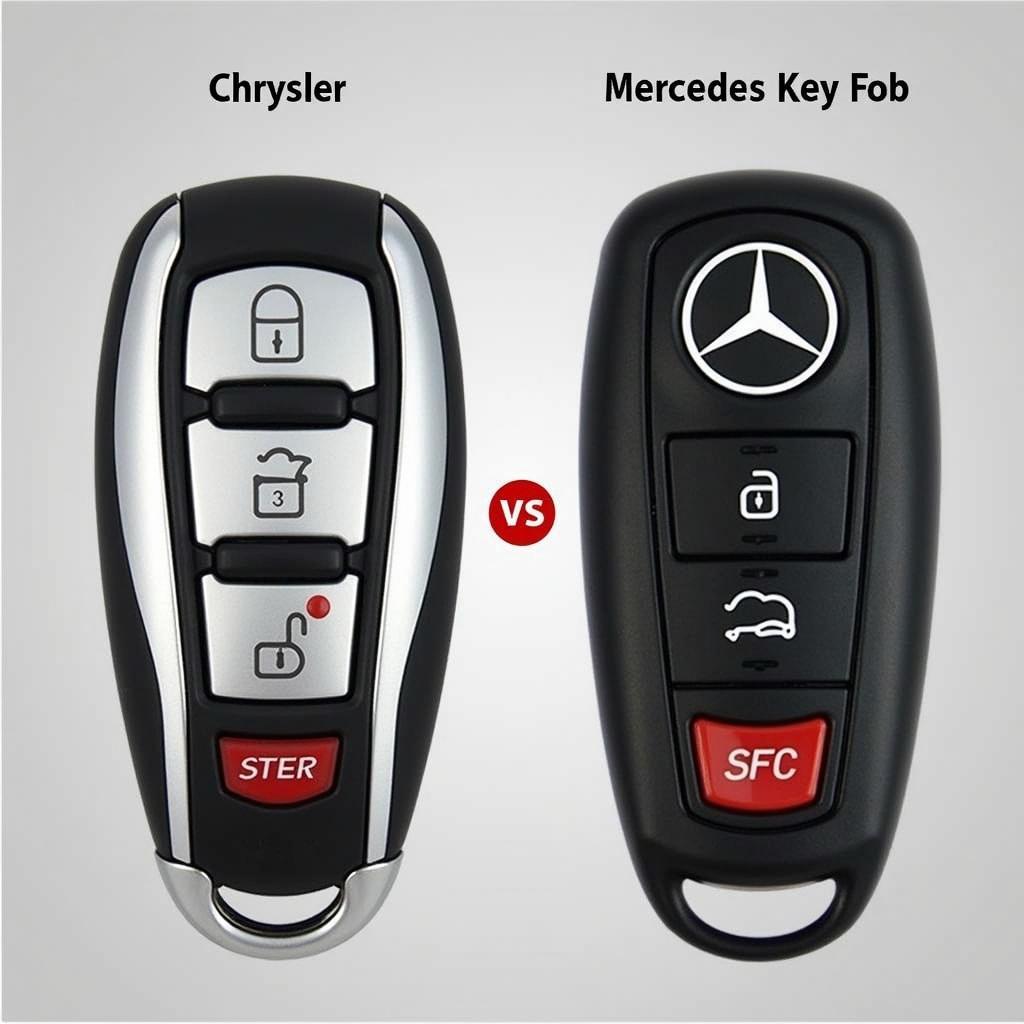 Chrysler and Mercedes key fobs