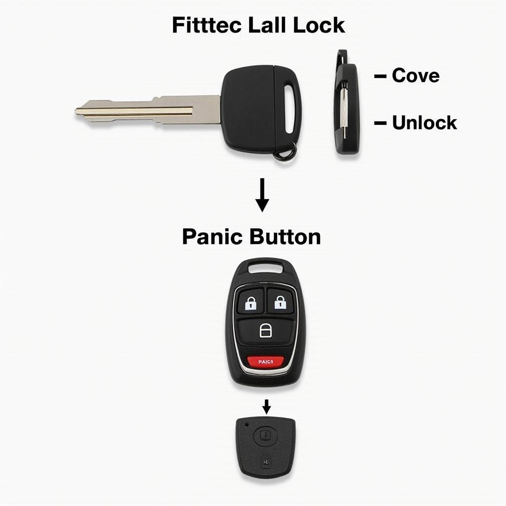 Chrysler LS 200 key fob components