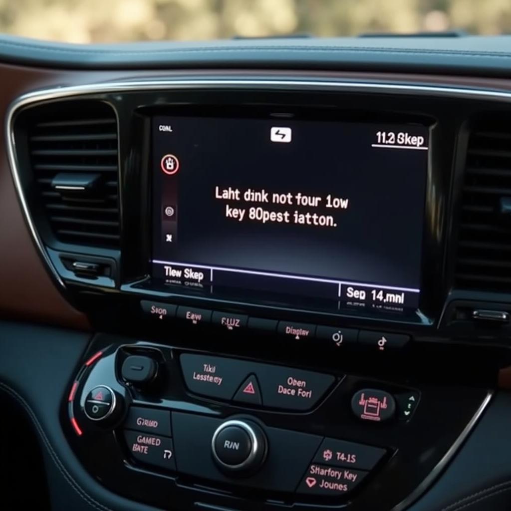 Chrysler Pacifica key fob showing low battery warning on dashboard