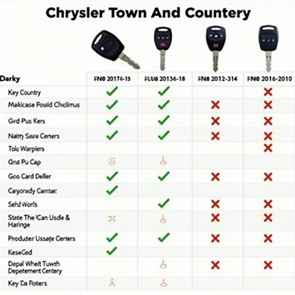 Comparing Different Chrysler Town and Country Key Fobs