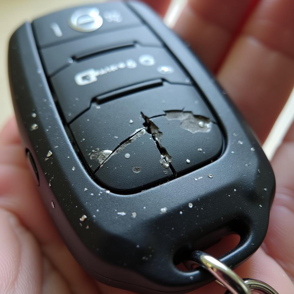 A damaged Volvo XC90 key fob