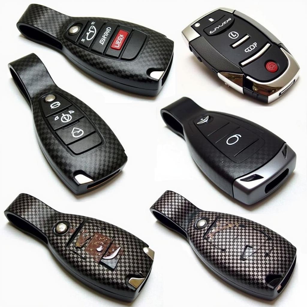 Variety of Lexus key fob cover designs in carbon fiber